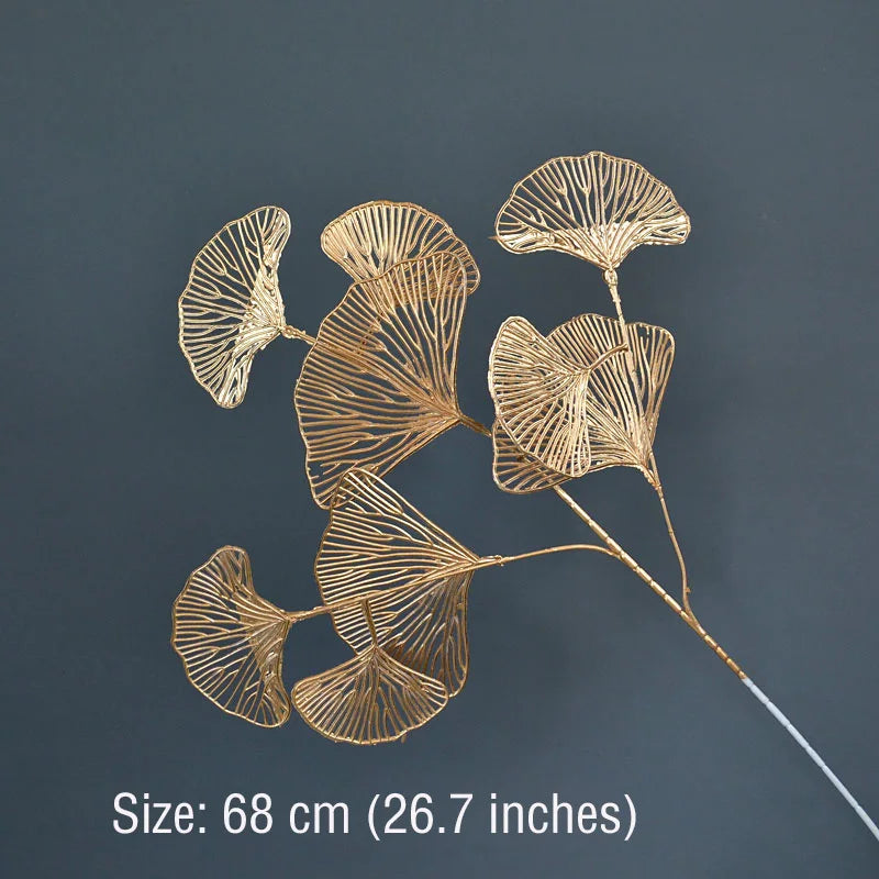 Golden Artificial Plants Maple Leaf Christmas Decor Home Living Room Desk Decoration Party Wedding Holiday Flower Arrangement
