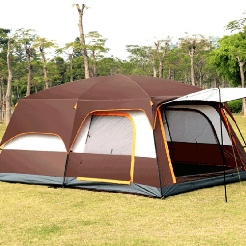 Family Camping Tent Double Layers Waterproof 4-8 Person 320x210x190cm One Bedroom One Livingroom Large Tent