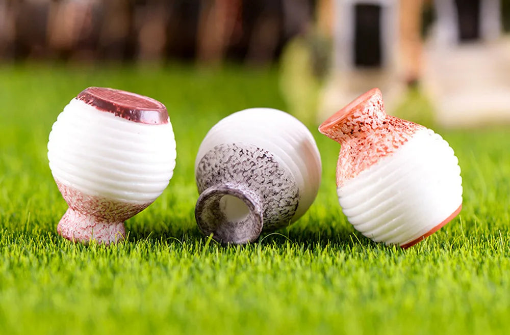 Mini Resin Flower Vase Miniature Garden Ornament Kit Diy Fairy Garden Dollhouse Decoration Accessories Fine Mouth Vase Home