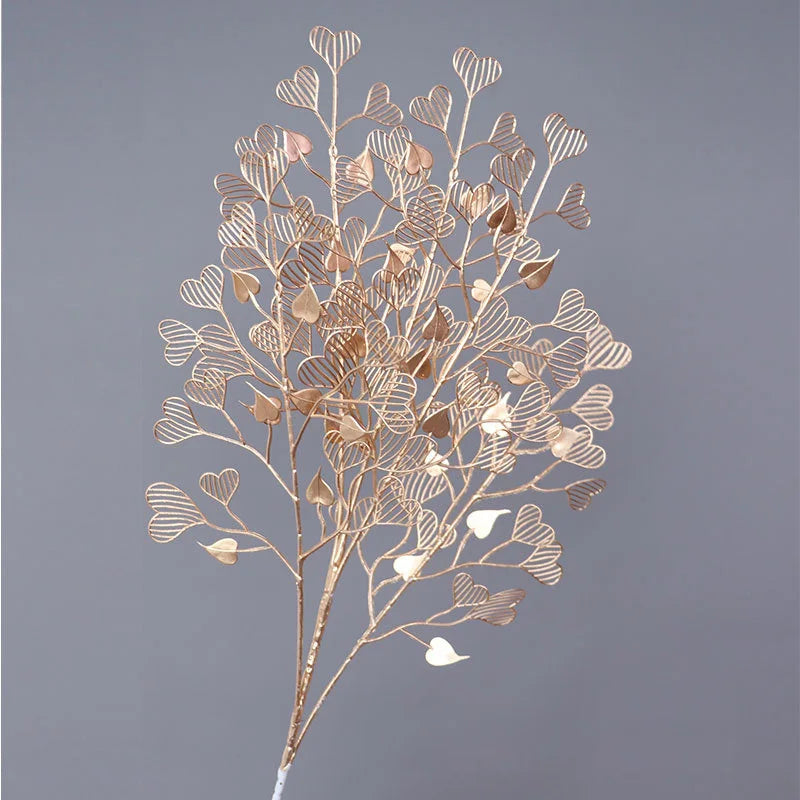 Golden Artificial Plants Maple Leaf Christmas Decor Home Living Room Desk Decoration Party Wedding Holiday Flower Arrangement