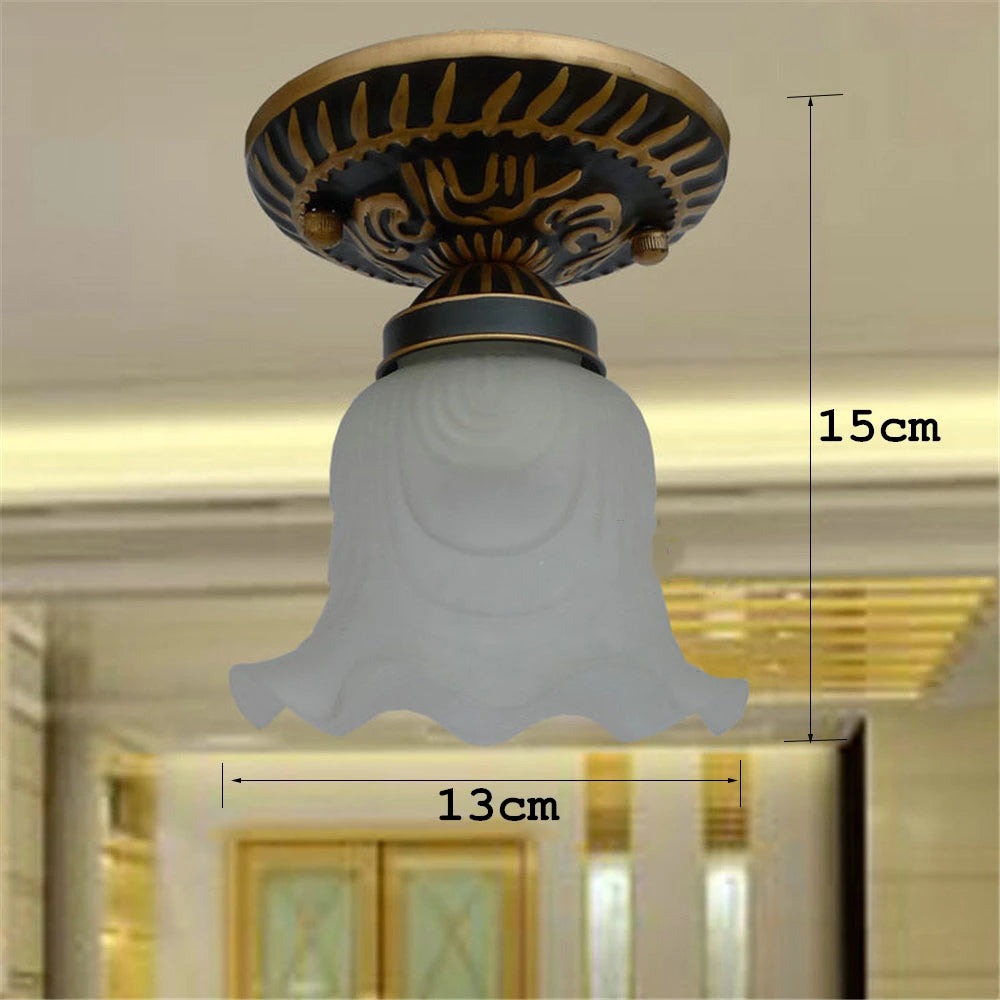 American Style Glass Shade Vintage Celing Lamp Fixture 1 Lights for Kitchen Island Dining Room or Living Room Ceiling Lights