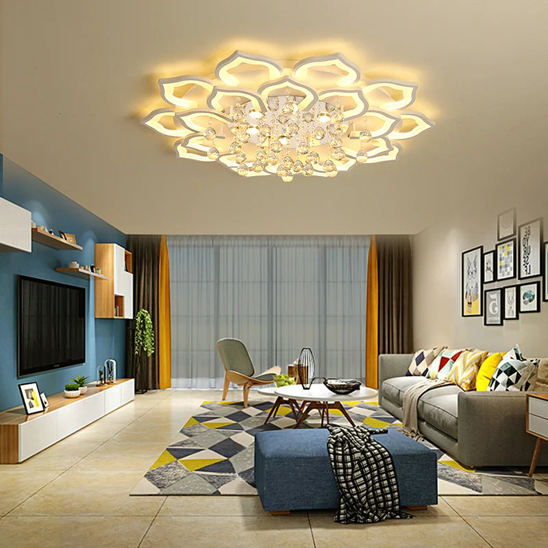Modern Crystal Chandelier Ceiling Chandeliers For Living Room Lamp Bedroom Kitchen Lustre Indoor Lighting LED Fixtures Lights