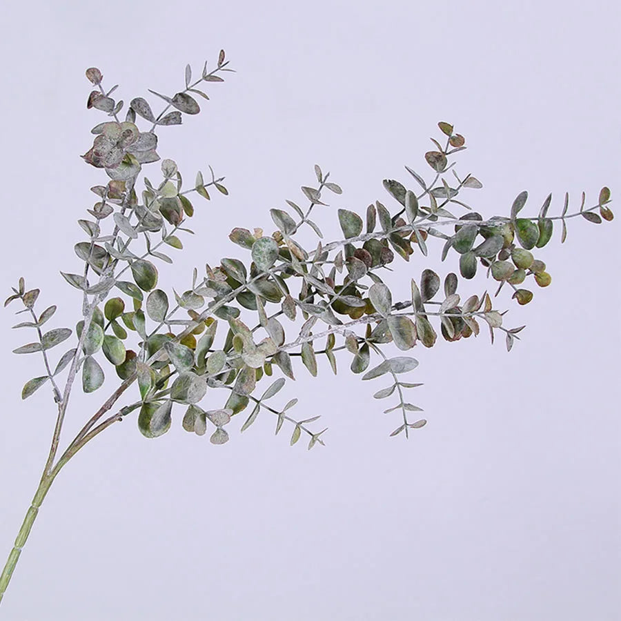 Artificial Plastic Plants Leaves Tree Green Eucalyptus Branch For Garden Wedding Decoration Faux Fake Christmas Foliage Decor