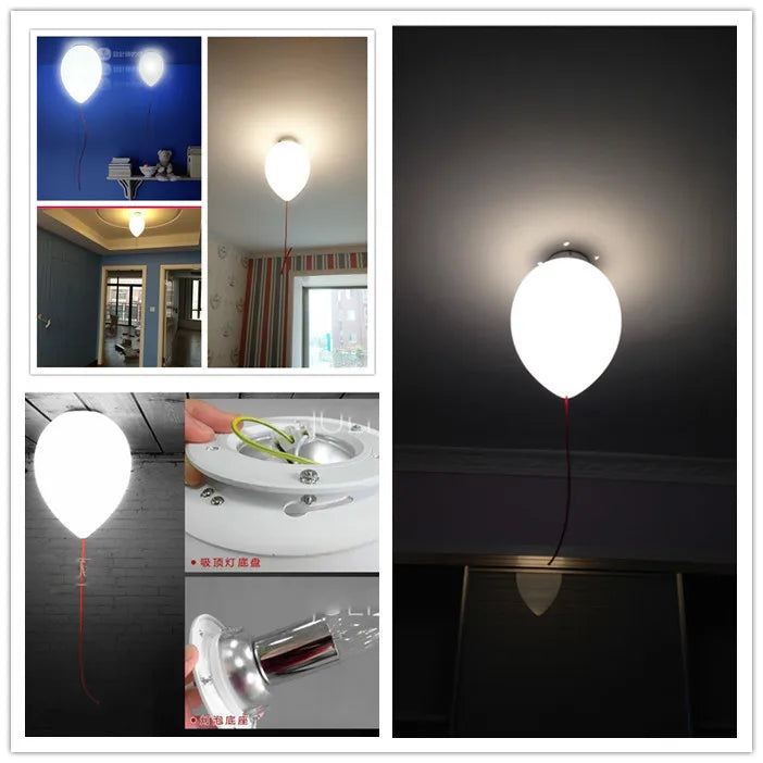 Free Shipping Modern Contemporary Kids Bedroom Balloon Celing Lights Creative White Fashion Ceiling Lamp E27 LED bulb for home