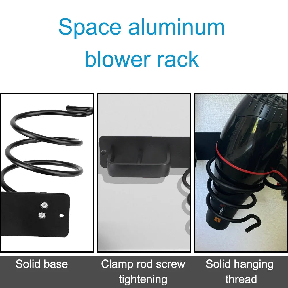 Wall Mounted Hair Dryer Holder Organized Rack Hair Straightener Stand Bathroom Curling Iron Shelf Storage Shelves Accessories