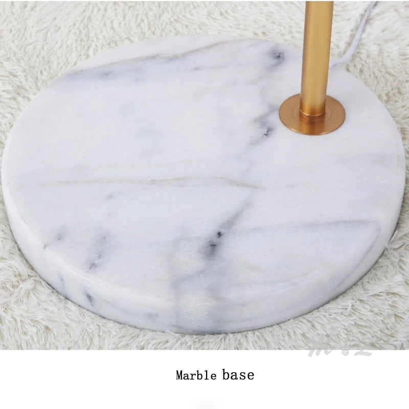 Nordic Gold Simple Floor Lamp Marble Base Standing Lamp Adjustable Length Floor Light Foyer Living Room Lamp Stand E27 Fixtures