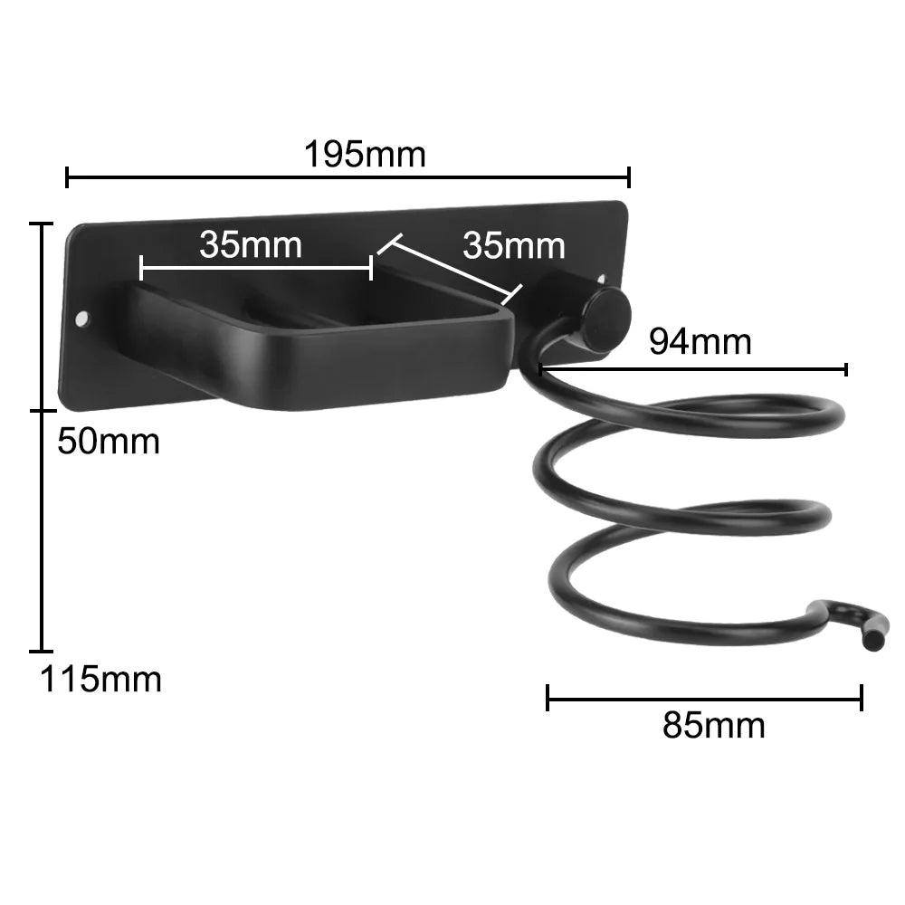 Wall Mounted Hair Dryer Holder Organized Rack Hair Straightener Stand Bathroom Curling Iron Shelf Storage Shelves Accessories