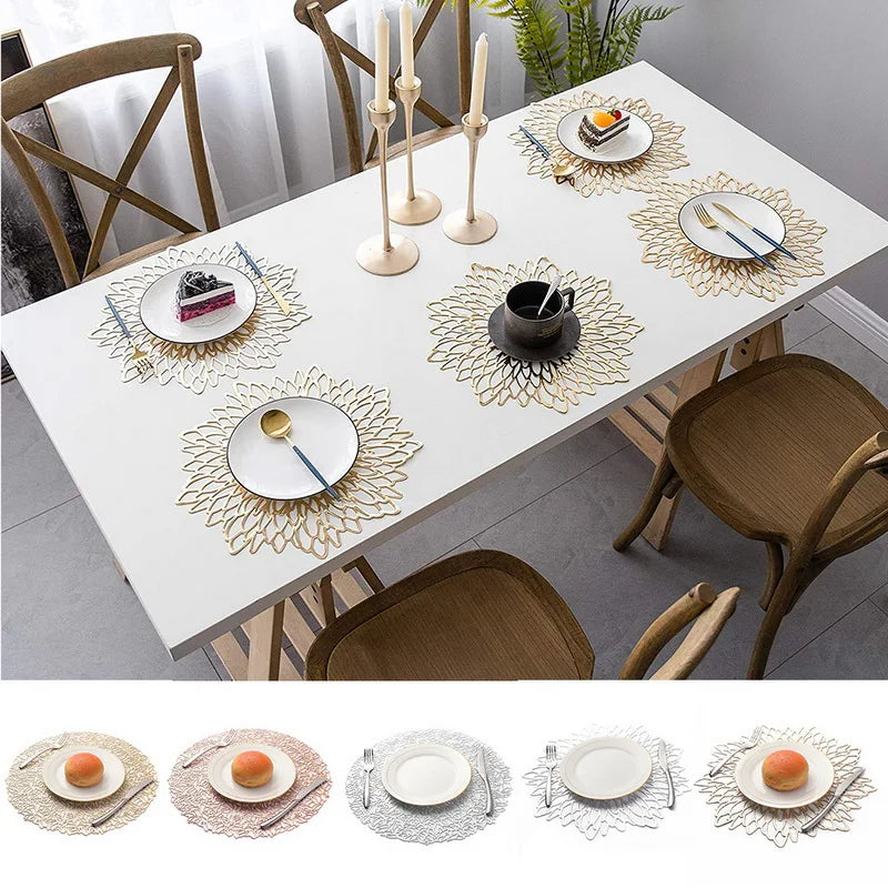 Dining Table Placemat Lotus Leaf Leaf Pattern Kitchen Plant Coffee Table Mats Cup Coasters Plate Coasters Home Decor placemat