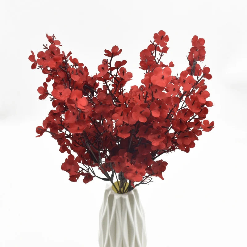 Pink Silk Gypsophila Artificial Flowers Small Bunches 5 Forks 30CM Living Room Decoration Fake Plants Vase for Home Wedding