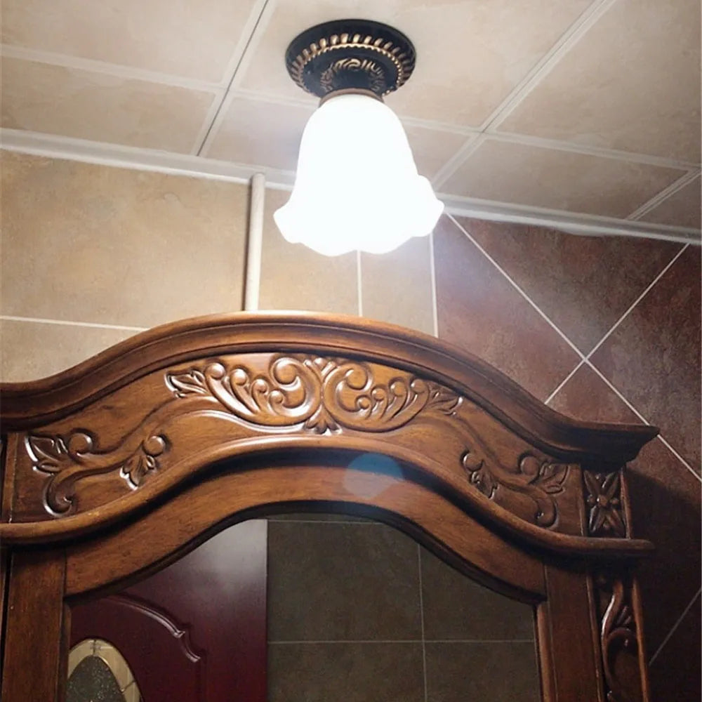 American Style Glass Shade Vintage Celing Lamp Fixture 1 Lights for Kitchen Island Dining Room or Living Room Ceiling Lights