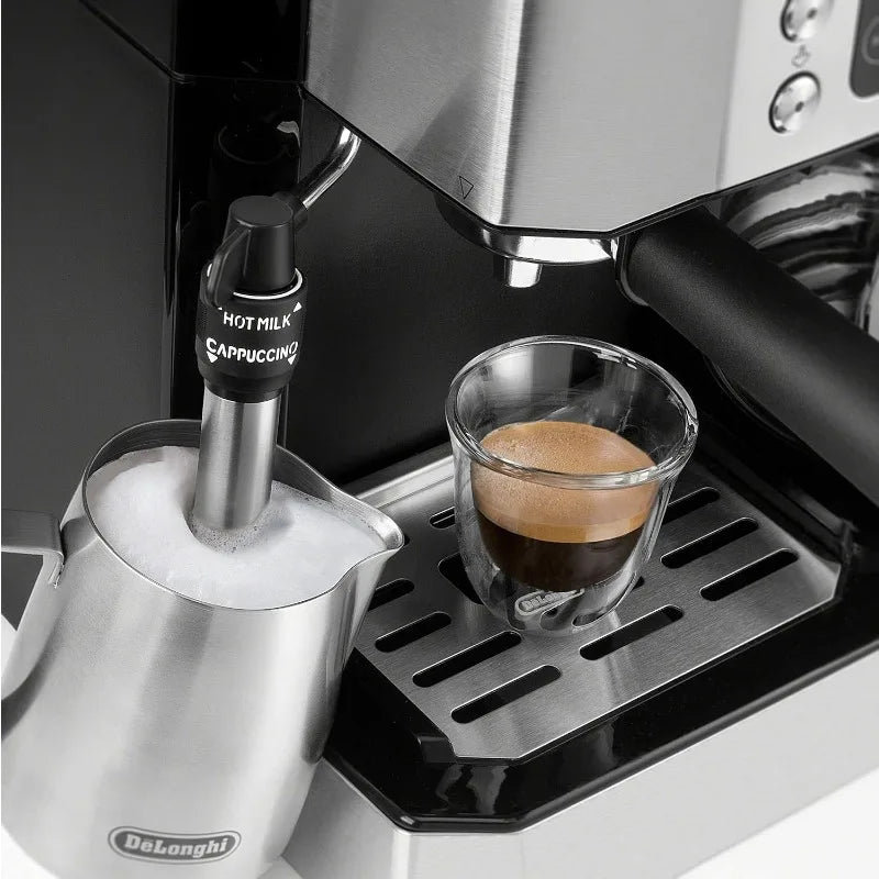 De'Longhi All-in-One Combination Coffee Maker & Espresso Machine + Advanced Adjustable Milk Frother, COM532M black