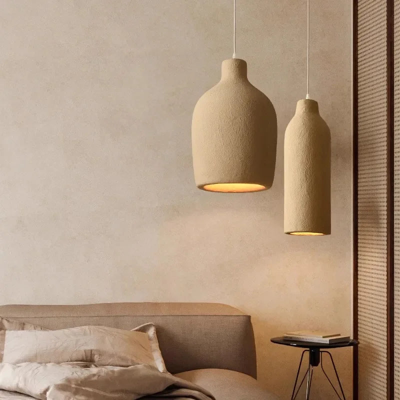 Wabi Sabi Pendant Light Restaurant Japanese Style Resin Hanging Light Designer Lamp Living Room Bedroom Bedside Farmhouse Light