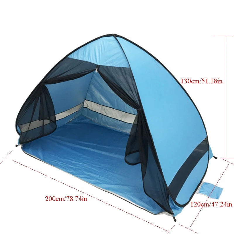 Full Automatic Pop Up Beach Tent, Portable Seaside Sunshade, Sunscreen Quick Opening, Children's Park Picnic Mosquito Mesh Door