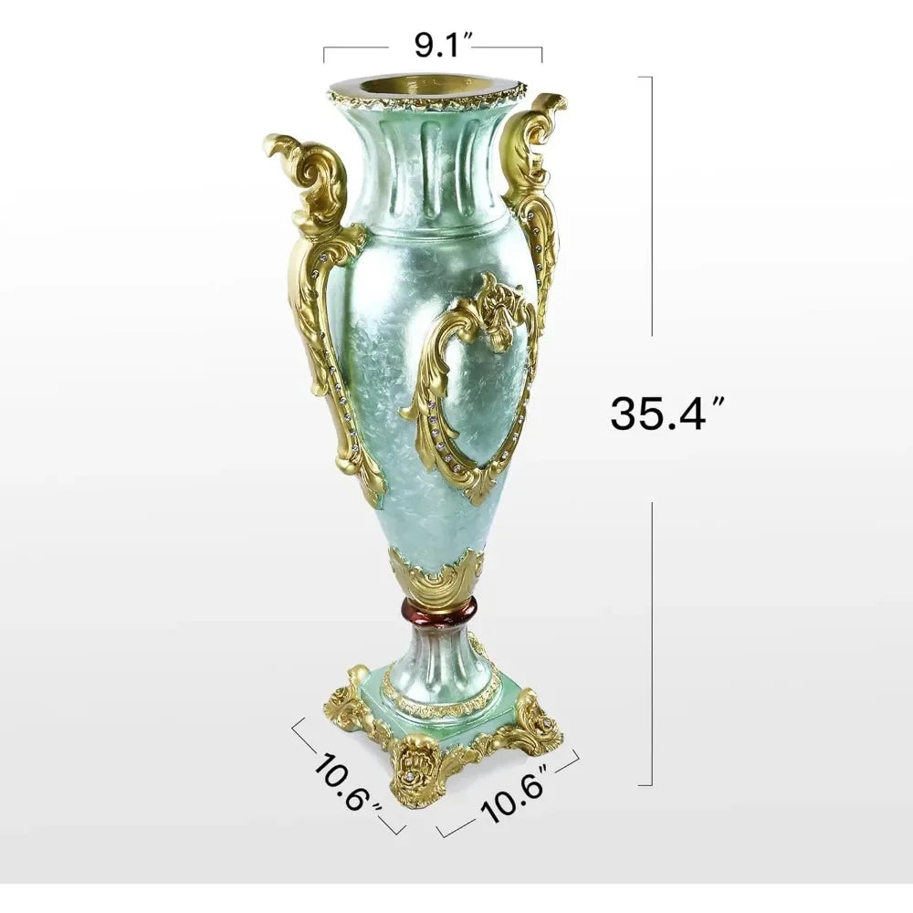 35.4 Inch Green Tall Floor Vase Room Decor Decoration Home Decorations Extra Large Huge Vase Flower Vases Garden