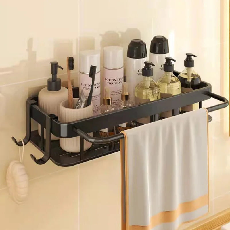 Bathroom Shelves Bathroom Accessories Organizers Wall-mounted Storage Brackets Metal Shelves Without Punching Holes Shelves