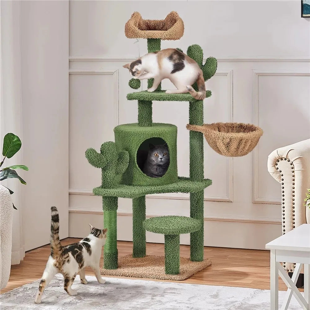 Bed Cats Cat Cactus Tree with Padded Perch House for Cats Accessories Scraper Supplies Pet Products Home Garden Free Delivery