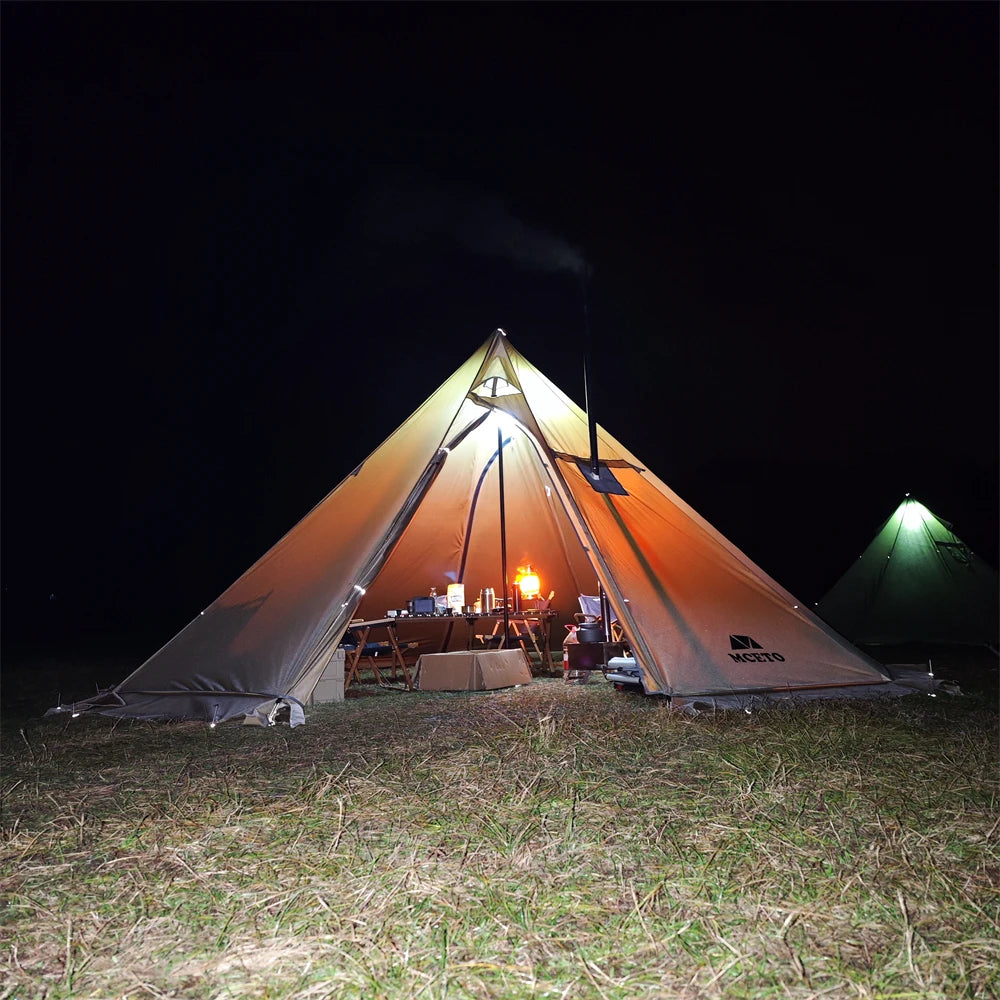 5-8 People Tipi Hot Tent with Stove Jack Camping Pyramid Teepee Tent for Outdoor Camping Backpacking Hiking