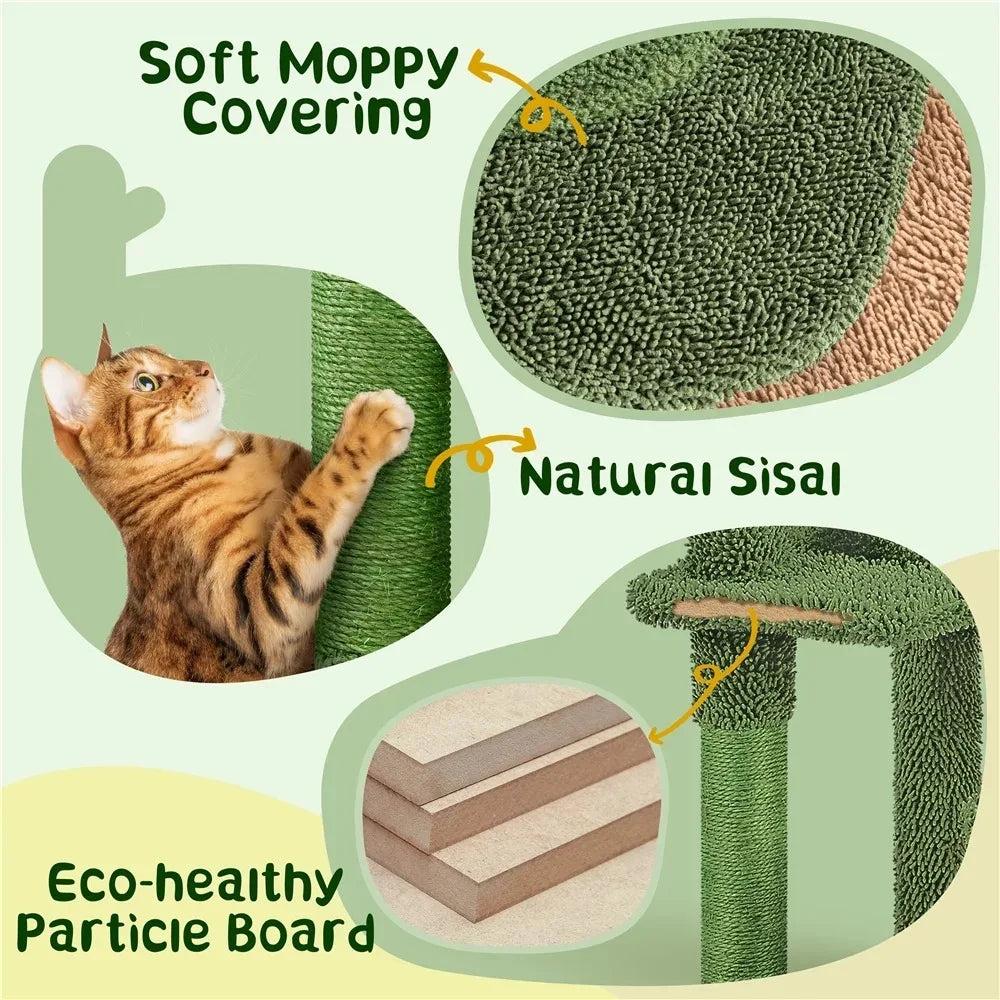 Bed Cats Cat Cactus Tree with Padded Perch House for Cats Accessories Scraper Supplies Pet Products Home Garden Free Delivery