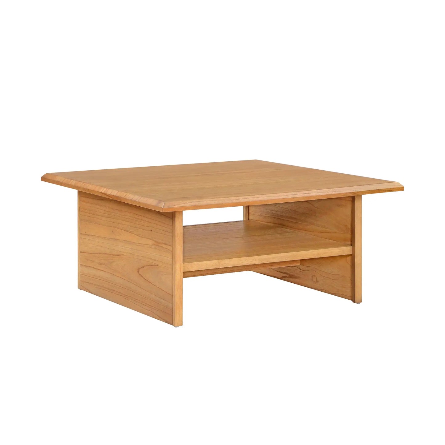 Pembrook Coffee Table with Solid Wood Frame, Natural Oak finish for Living Room, Small Rising Wooden Dining Center Tables