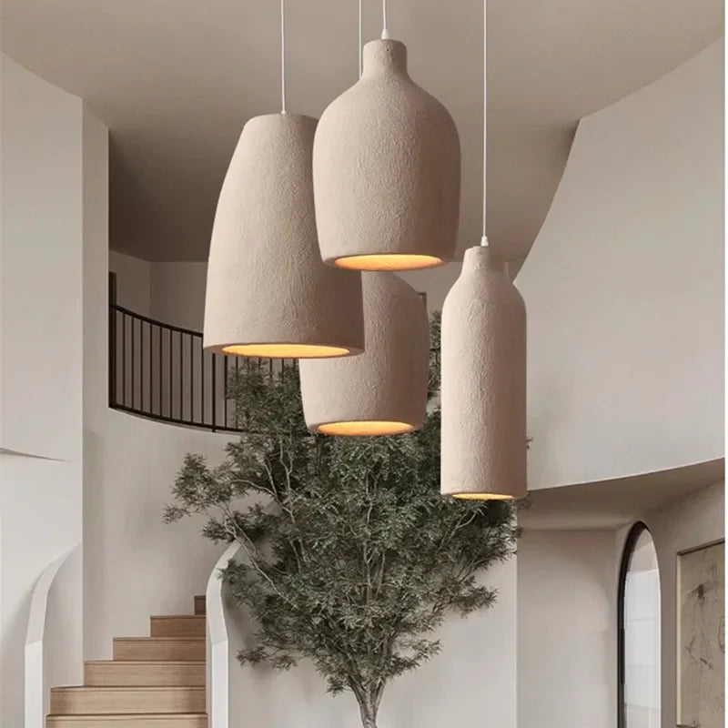Wabi Sabi Pendant Light Restaurant Japanese Style Resin Hanging Light Designer Lamp Living Room Bedroom Bedside Farmhouse Light