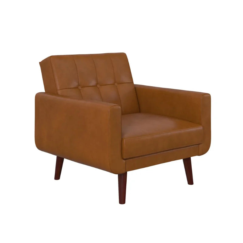 Better Homes & Gardens Nola Modern Chair with Arms, Camel Faux Leather accent chairs for living room chairs living room