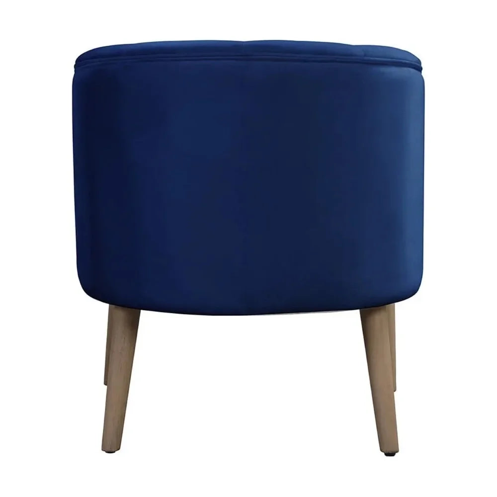 Barrel Accent Chair,Deep Cobalt Blue, Velvet Upholstery, Adult Accent Chairs for Living Room Sillones