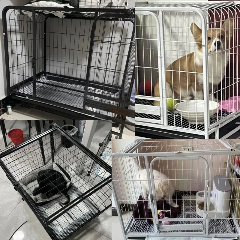 1PCS 78x54x70cm Assemblab portable iron tube plastic spraying rust prevention Kennel metal teddy dog cage
