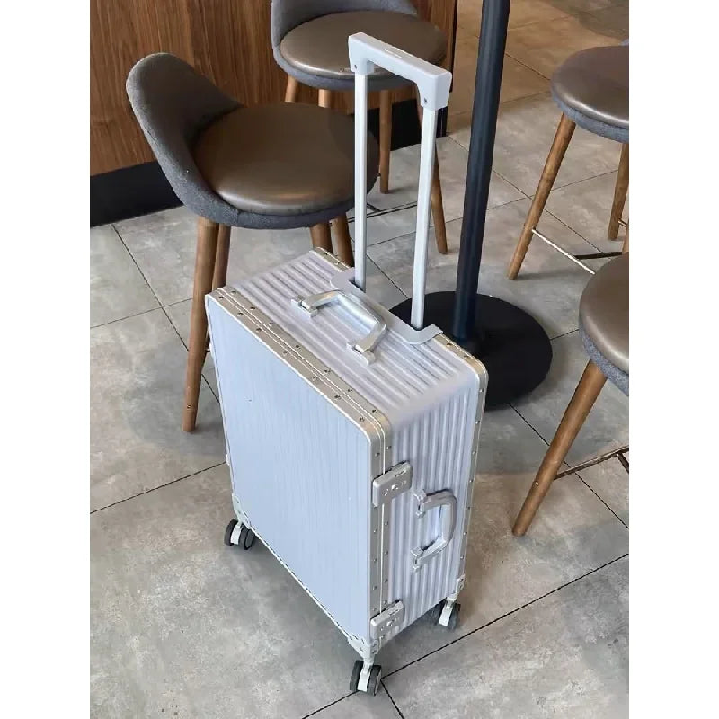 All Aluminum Frame Frosting process PC Large size Trolley case Mute Universal Wheel Rolling Luggage 20 Inch Carry-ons Suitcase