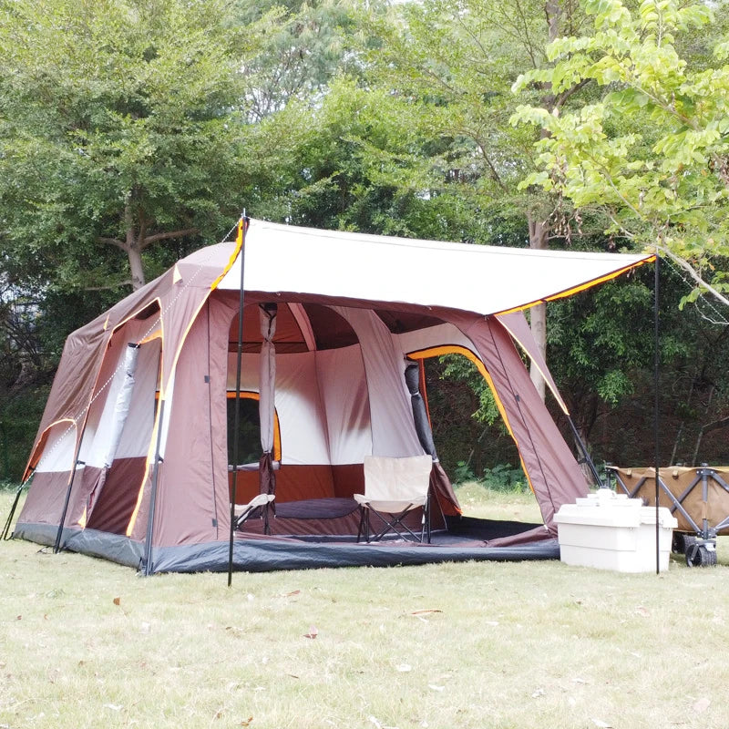 Factory customized luxury family camping tent outdoor 5-8 person waterproof large space glamping tents