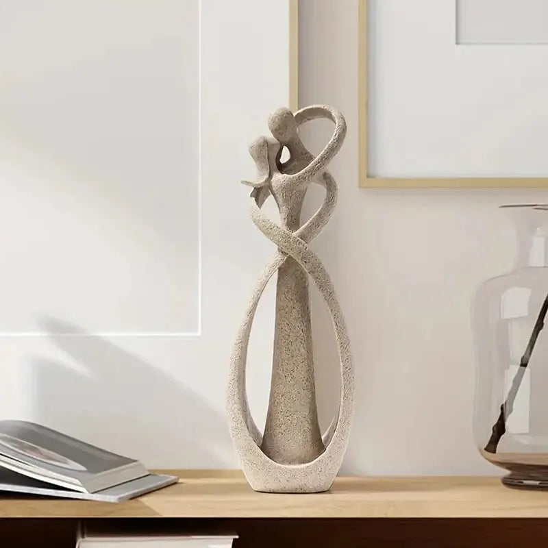 Kissing Couple Statue Abstract Sculpture Resin Statue Home Decor Modern Home Office Desktop Shelf Bookshelf Decoration