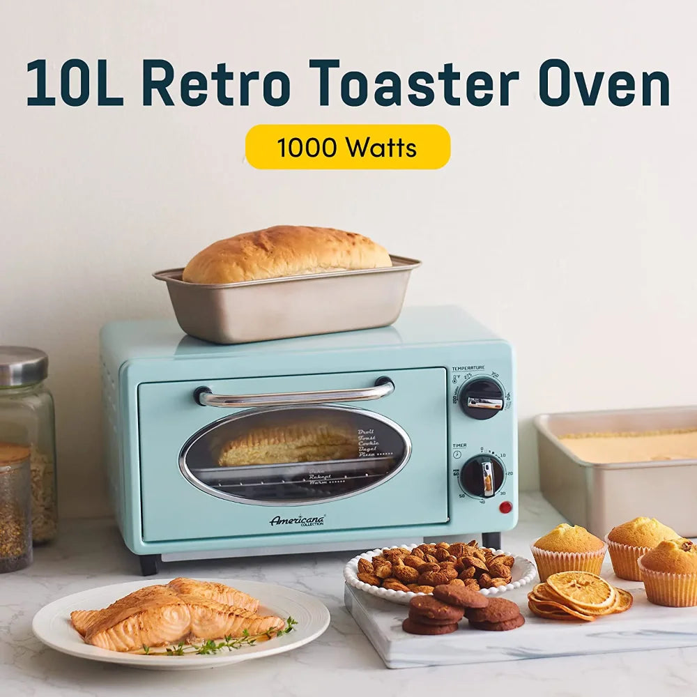 Elite Collection Retro 2-Slice Toaster Oven, Mint horno