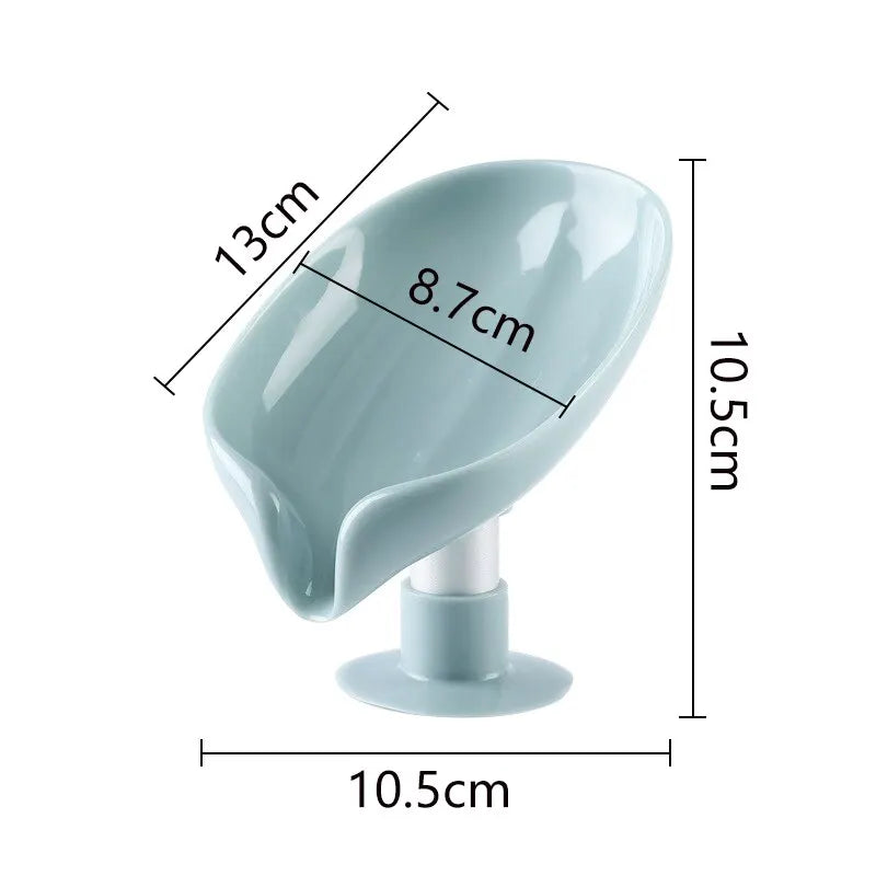 2pcs Bathroom Drain Soap Accessory Holder Leaf Shape Soap Box Suction Cup Tray Drying Rack for Shower Sponge Container Kitchen