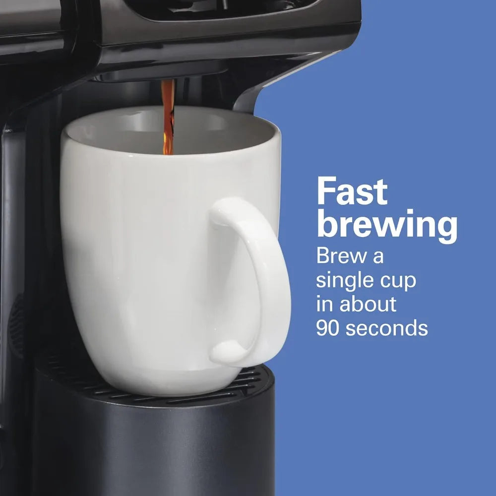 Coffee Maker, Compatible with K-Cup Pods or Grounds, Combo, Single Serve & Full 12c Pot, Black - Fast Brewing