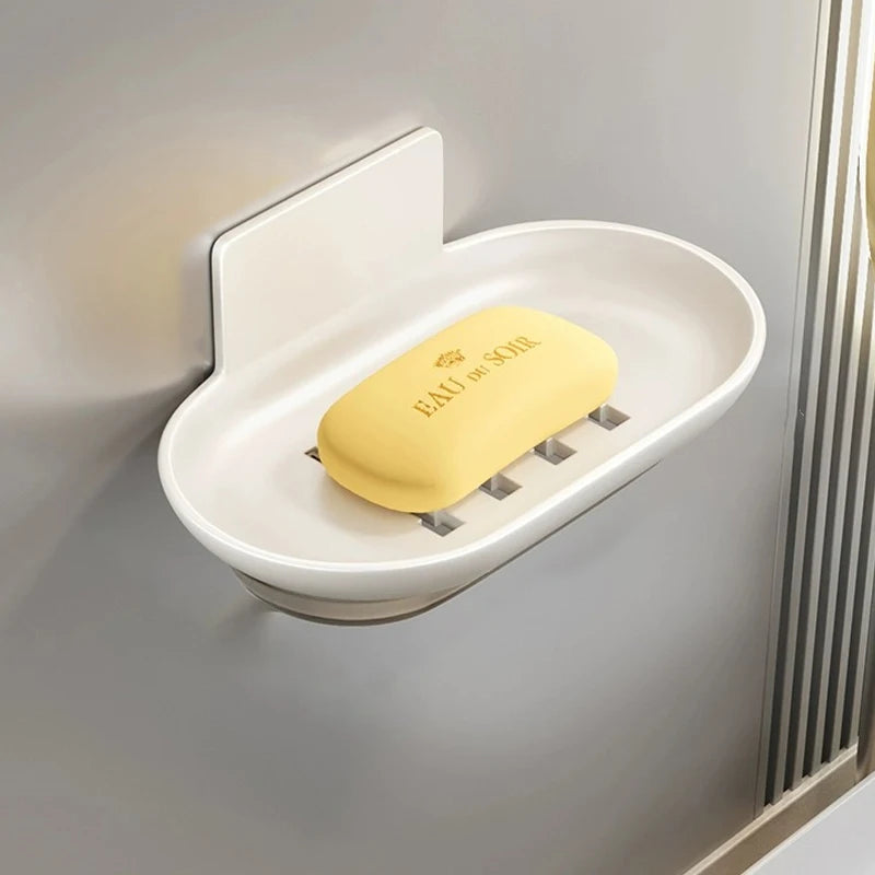 Bathroom Soap Dish No-drill Wall Mounted Soap Sponge Storage Rack Kitchen Soap Holder Organizer For Home Accessories