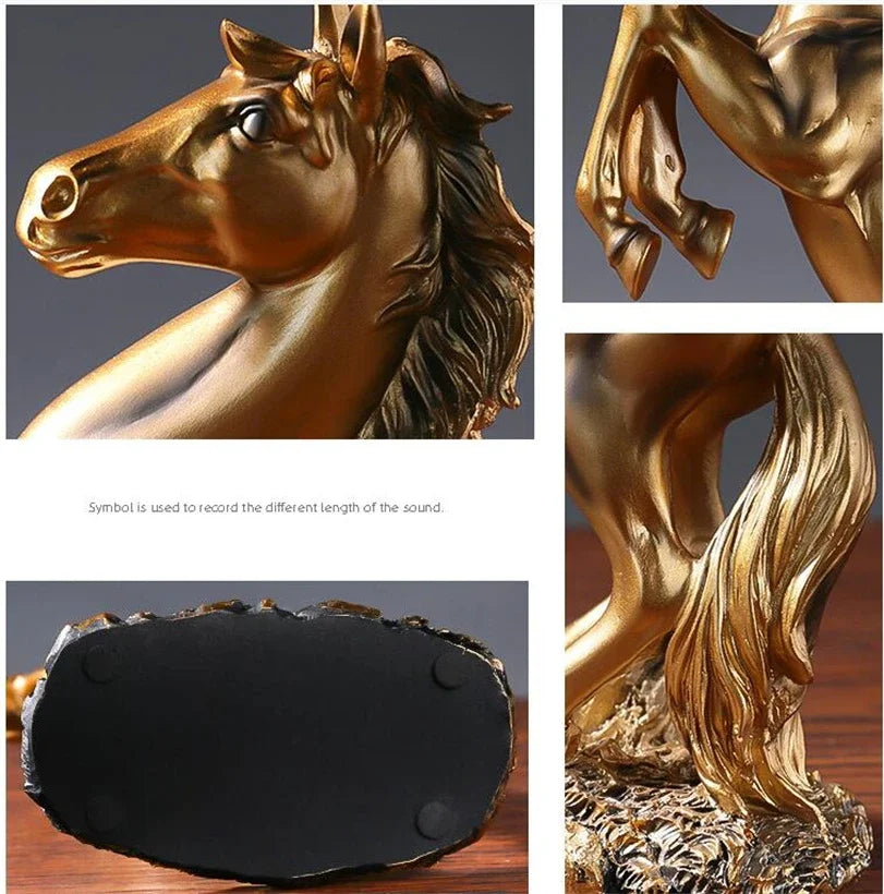 Gold, White, Black Resin Horse Statue, Home Decor, Craft Decorations for Office Bedroom Living Room, Horse Sculpture, Great Gift