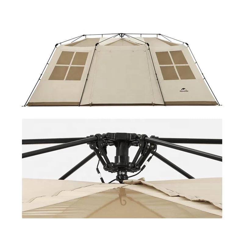 Outdoor Camping Glamping 2 Bedrooms Large Family Tent Village 17 Automatic Tent Gazebo