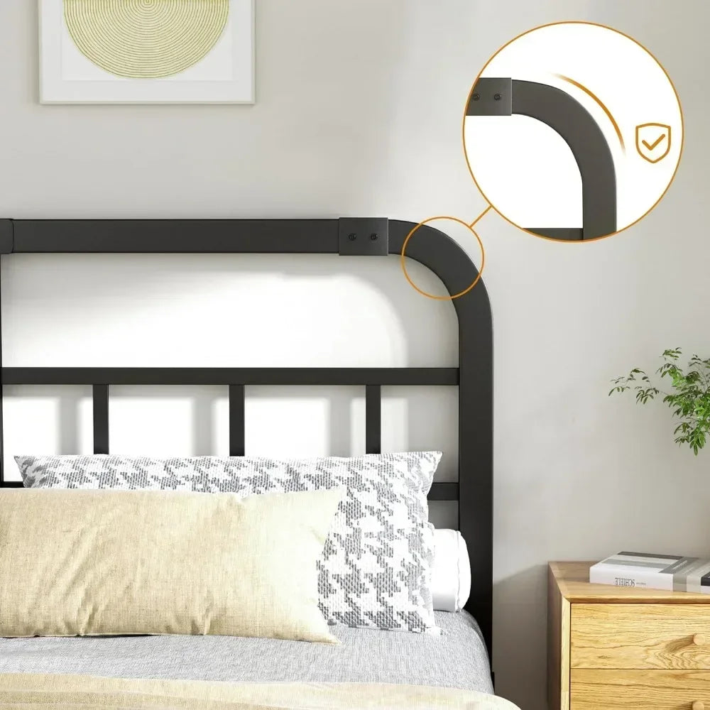 King Size Bed Frame with Headboard and Frames Foundation Quiet and 14 Inch King Bed