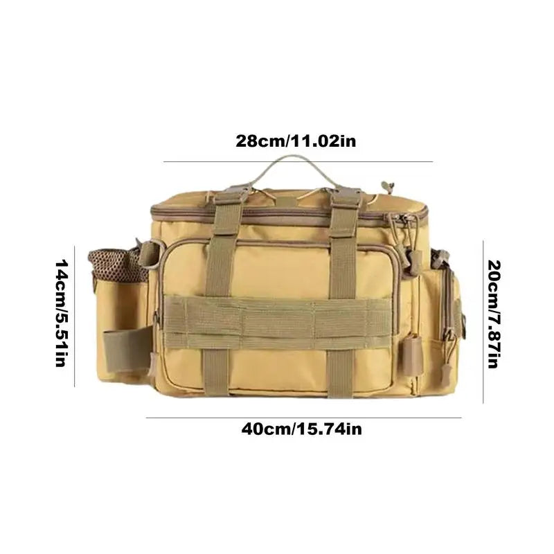 Fishing Tackle Bag Outdoor Fishing Tool Bag Fishing Organizer Bag With Multiple Layers For Hooks Beads Fishing Rods Weights