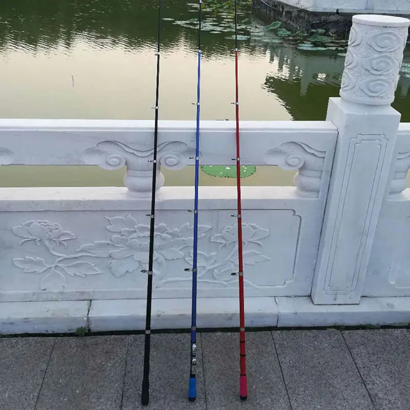 Fishing Rod Portable Spinning Casting Rear Cork Handle Low Wire Friction Ceramic Guide Ring Firmness Light Weight Fishing Pole