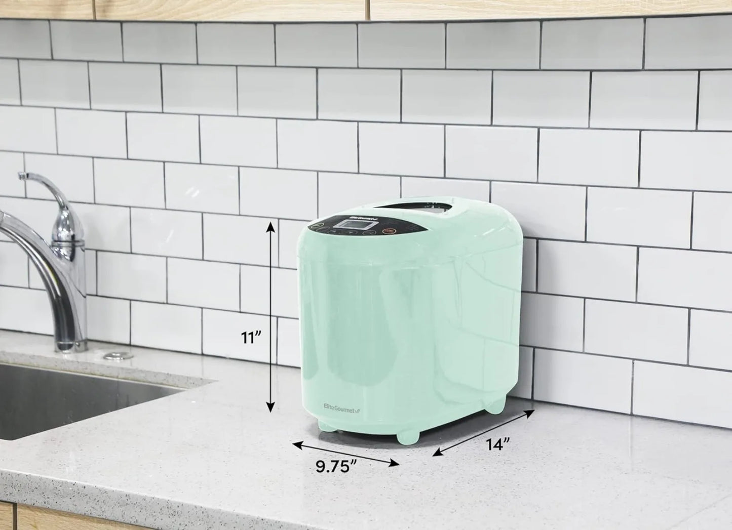 Programmable Bread Maker Machine 3 Loaf Sizes, 19 Menu Functions , 2 Lbs, Mint | USA | NEW