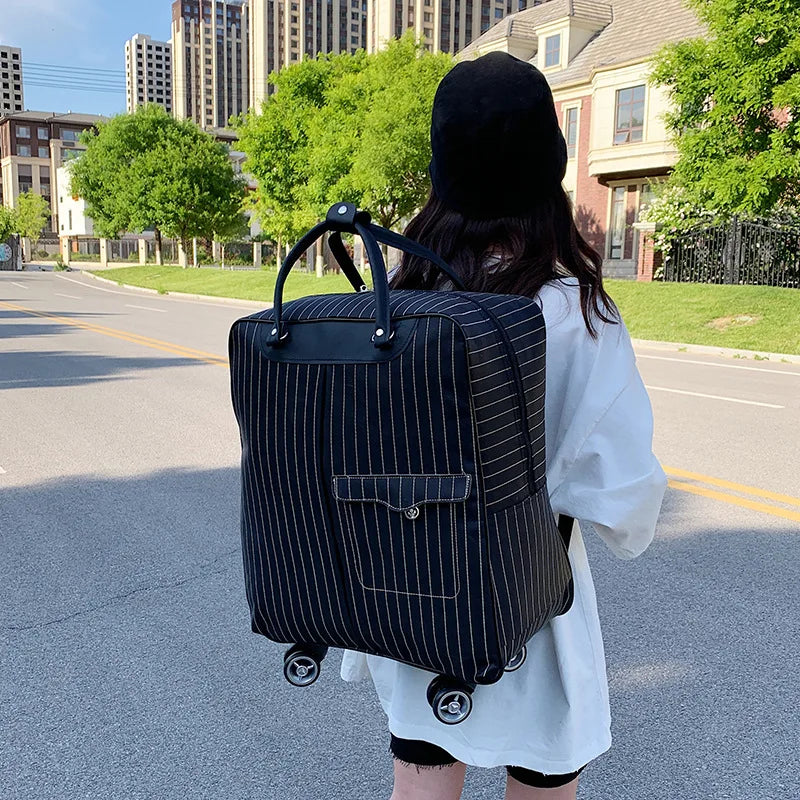Versatile Wheeled Suitcase Lightweight Carry-on Bag for Women Convenient Travel Luggage Convertible Backpack for Short Trips
