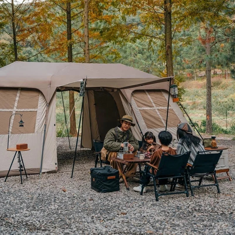 Outdoor Camping Glamping 2 Bedrooms Large Family Tent Village 17 Automatic Tent Gazebo
