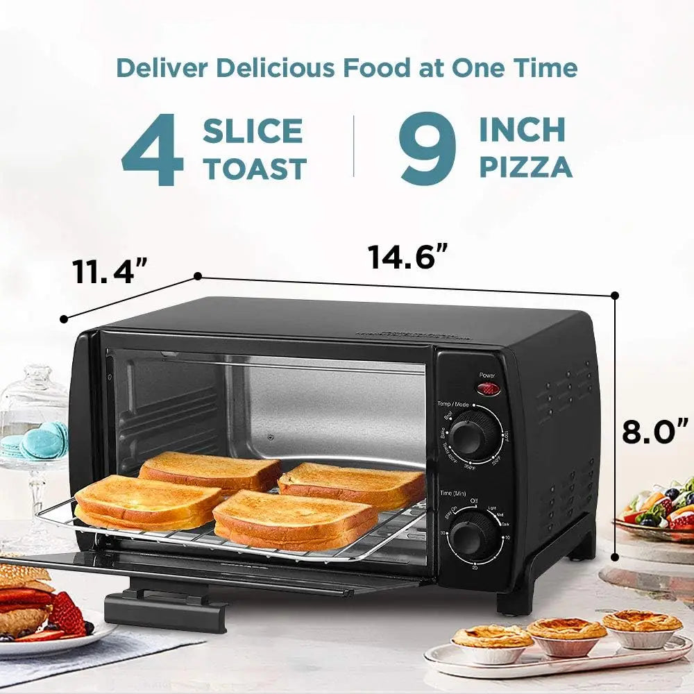 EM720CPL-PMB Countertop Microwave Oven, 0.7cu.ft, 700W, Black & Toaster Oven Countertop, 4-Slice, Compact Size, Easy to Cont Hom