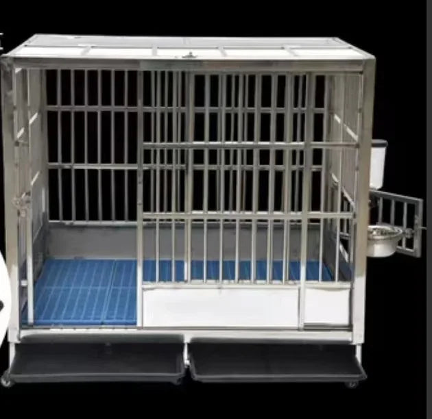 Stainless Steel Dog Crate Pet Crate Cage Large Dog Medium Crate Kennel Dog House Right Angle Model