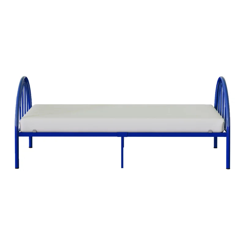 BK Furniture Brooklyn Classic Metal Bed Twin Blue 78.5"L X 45"H X 46"W Bedframe with Headboard Tete De Lit