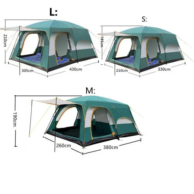 Factory customized luxury family camping tent outdoor 5-8 person waterproof large space glamping tents
