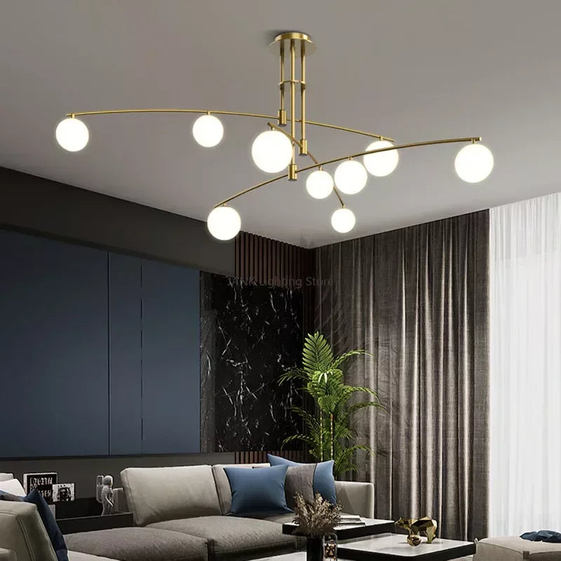 Designer New Glass Pendant Light Minimalist Suspension Luminaire Room Decor Ceiling For Dining Living