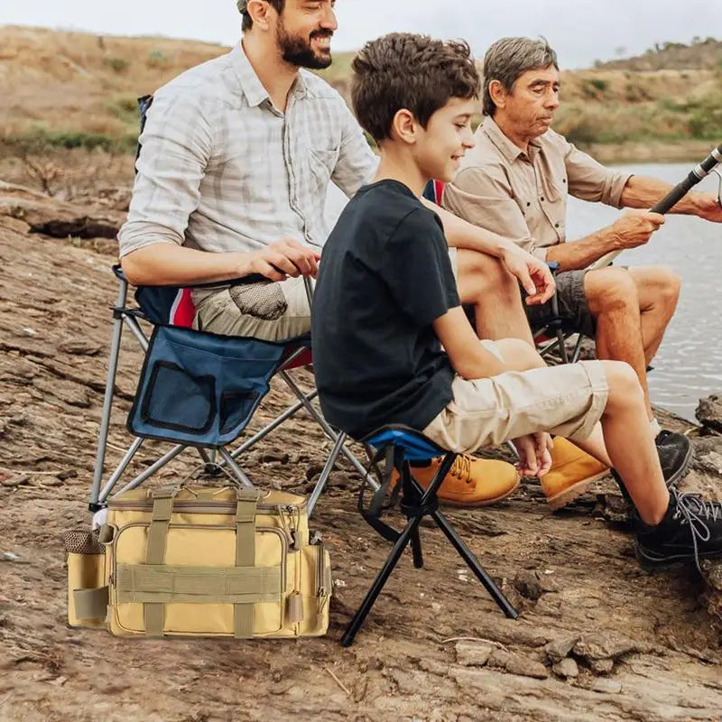 Fishing Tackle Bag Outdoor Fishing Tool Bag Fishing Organizer Bag With Multiple Layers For Hooks Beads Fishing Rods Weights