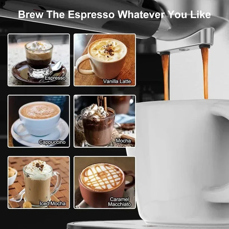 Espresso Machine 20 Bar, Professional Espresso Maker with Milk Frother Steam Wand, Compact Espresso Coffee Machine