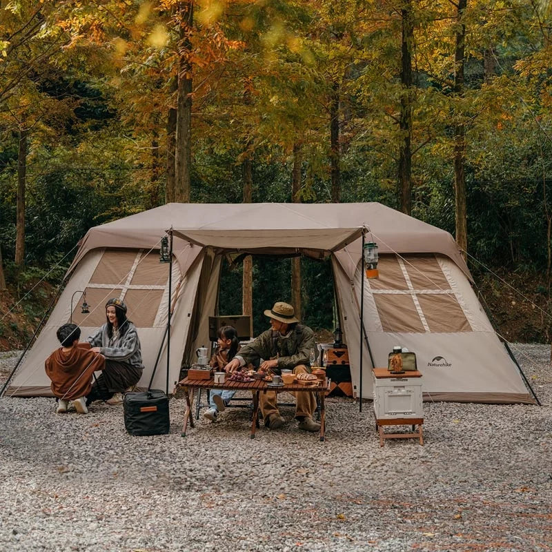 Outdoor Camping Glamping 2 Bedrooms Large Family Tent Village 17 Automatic Tent Gazebo